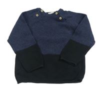 Tmavomodro-černý svetr H&M