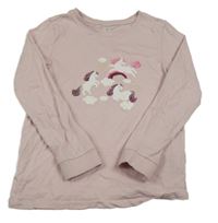 Světlerůžové triko s koníky Dopodopo