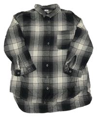 Černo-bílá kostkovaná flanelová halenka Next 