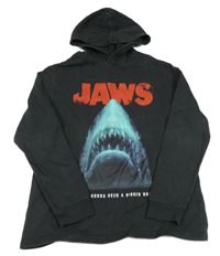 Černá mikina se žralokem a kapucí H&M