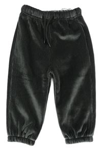 Antracitové žebrované sametové kalhoty Ergee