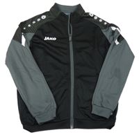 Černo-šedá sportovní propínací mikina s logem jako