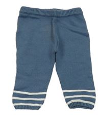 Modrošedé tepláky s proužky 