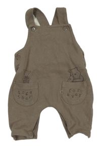 Hnědo-šedé laclové tepláky s medvídkem Pú George