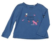 Modré triko s koněm a nápisem Esprit