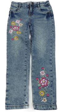 Modré rifle s květinami KIDS