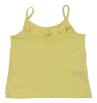 Žlutý crop top s volánem 