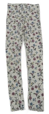Béžovo-barevné květované žebrované legíny H&M