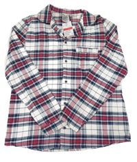 Nové - Modro-červeno-bílá kostkovaná pyžamová košile H&M