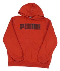 Červená mikina s logem a kapucí Puma