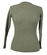 Dámský béžový žebrovaný lehký svetr s rolákem 