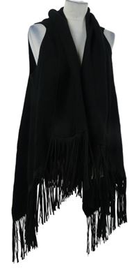 Dámský černý svetrový pléd s třásněmi M&S