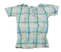 Modro-barevná kostkovaná halenka Topolino