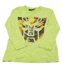 Neonově zelené triko s Transformers