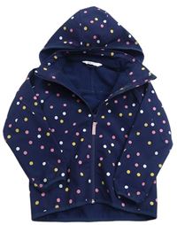Tmavomodrá puntíkatá softshellová bunda s kapucí H&M