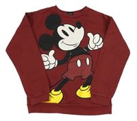 Vínová mikina s Mickeym Primark 