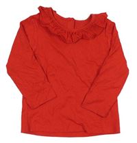 Červené triko s madeirovým límečkem Matalan 