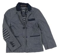 Tmavomodro-bílé melírované sako 