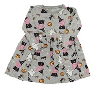 Šedé melírované šaty s Peppa Pig