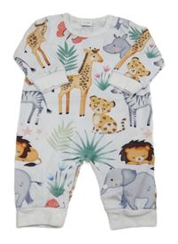 Bílý overal se zvířátky 
