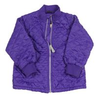 Fialová šusťáková prošívaná zateplená bunda 