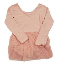 Lososové baletní body s tylovou třpytivou sukní Kiki&Koko