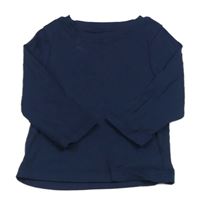 Tmavomodré žebrované triko Primark