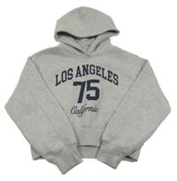 Šedá crop mikina s nápisem a kapucí Zara