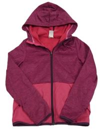 Fuchsiovo-melírovaná funkční bunda s kapucí Quechua