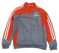 Šedo.-červená sportovní propínací mikina s výšivkou 