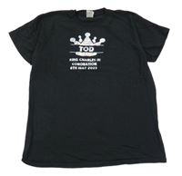 Černé tričko s nápisem a korunkou Fruit of the Loom