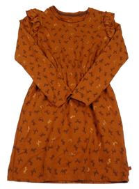 Rezavé teplákové šaty s koňmi WE