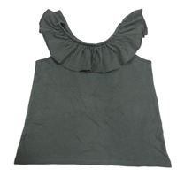 Tmavošedý top s volánkem Zara