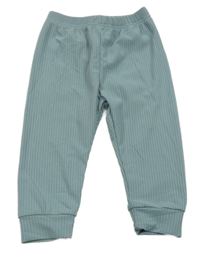 Modrošedé žebrované tepláky 