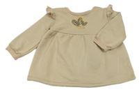 Světlebéžová tepláková tunika se srdíčky 