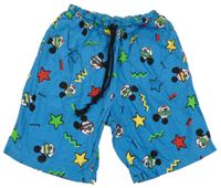 Modré bavlněné kraťasy s Mickeym a hvězdami 