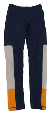 Tmavomodro-růžové sportovní legíny H&M