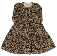 Hnědé šaty s leopardím vzorem 