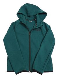 Tmavozeleno-černá propínací mikina s logem a kapucí Puma