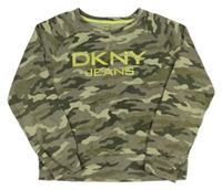 Khaki-béžová army mikina s logem DKNY