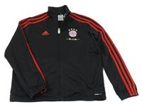 Černo-červená propínací funkční fotbalová mikina FC Bayern Adidas