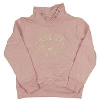 Světlerůžová mikina s koníkem a límcem Yigga 