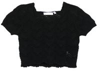 Černá pletená crop halenka D-zine