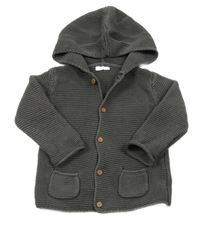 Šedý propínací svetr s kapucí Next