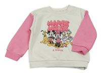 Bílo-růžová mikina s Mickeym Primark