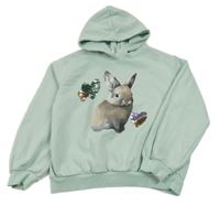 Světlemodrá mikina s králíčkem a kapucí H&M