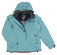 Světlemodro-šedá vzorovaná šusťáková funkční jarní bunda s kapucí KIlltec