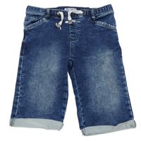 Tmavomodré plísňové teplákovo/riflové kraťasy Re-gen 