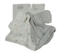 Nové - 4set - šedá čepide + bílá čepice + šedé rukavice + bílé rukavice se vzorem George 