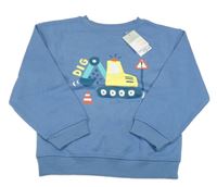 Nové - Modrá mikina s bagrem Primark